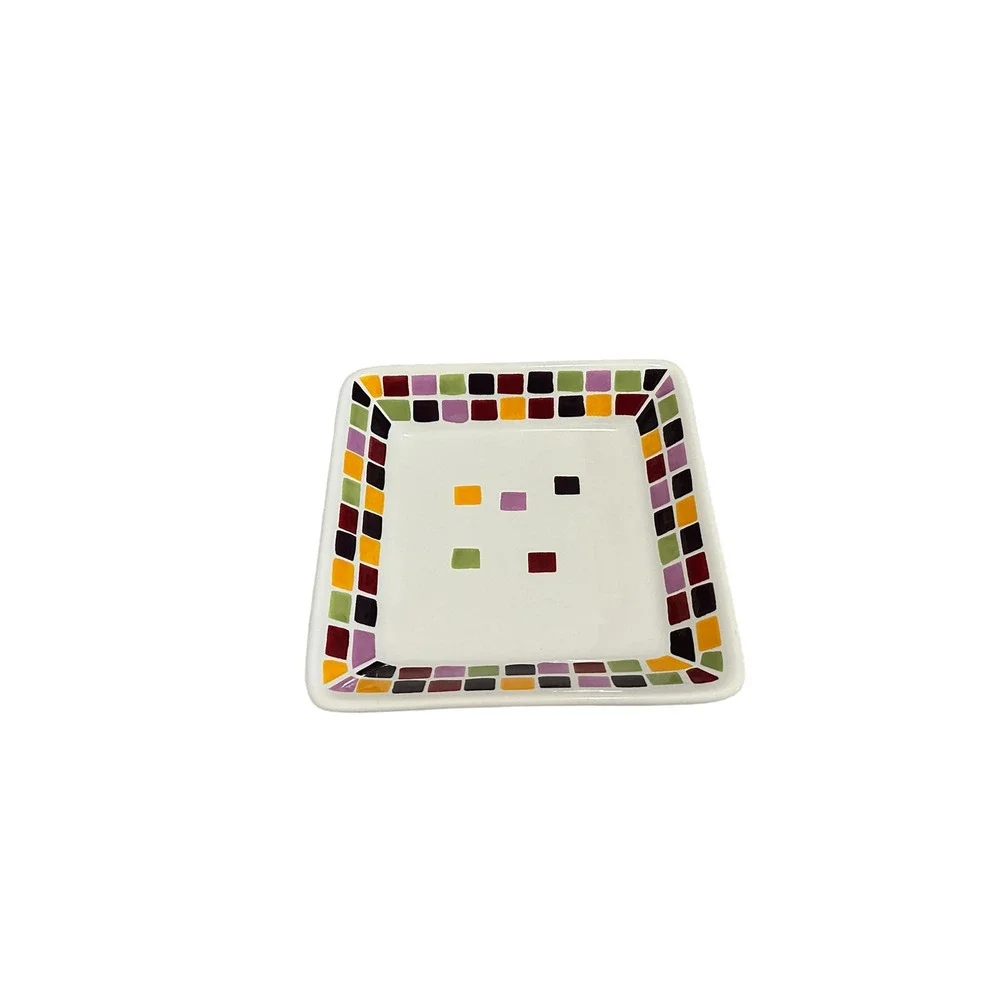 The Pampered Chef Simple Additions Salad Desert Mosaic Tiles Small Square Plate